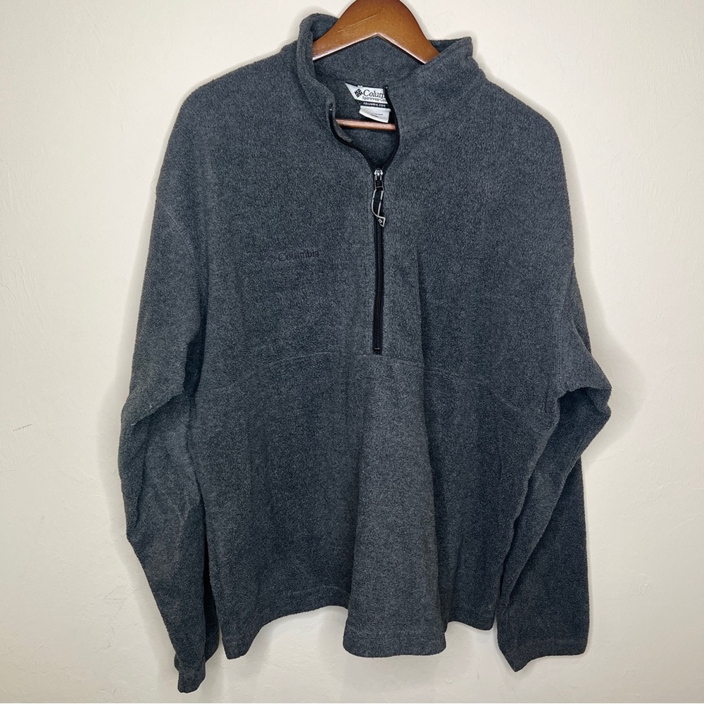 Columbia Men's Gray Half-Zip Pullover Sweater Sweatshirt Jacket XL